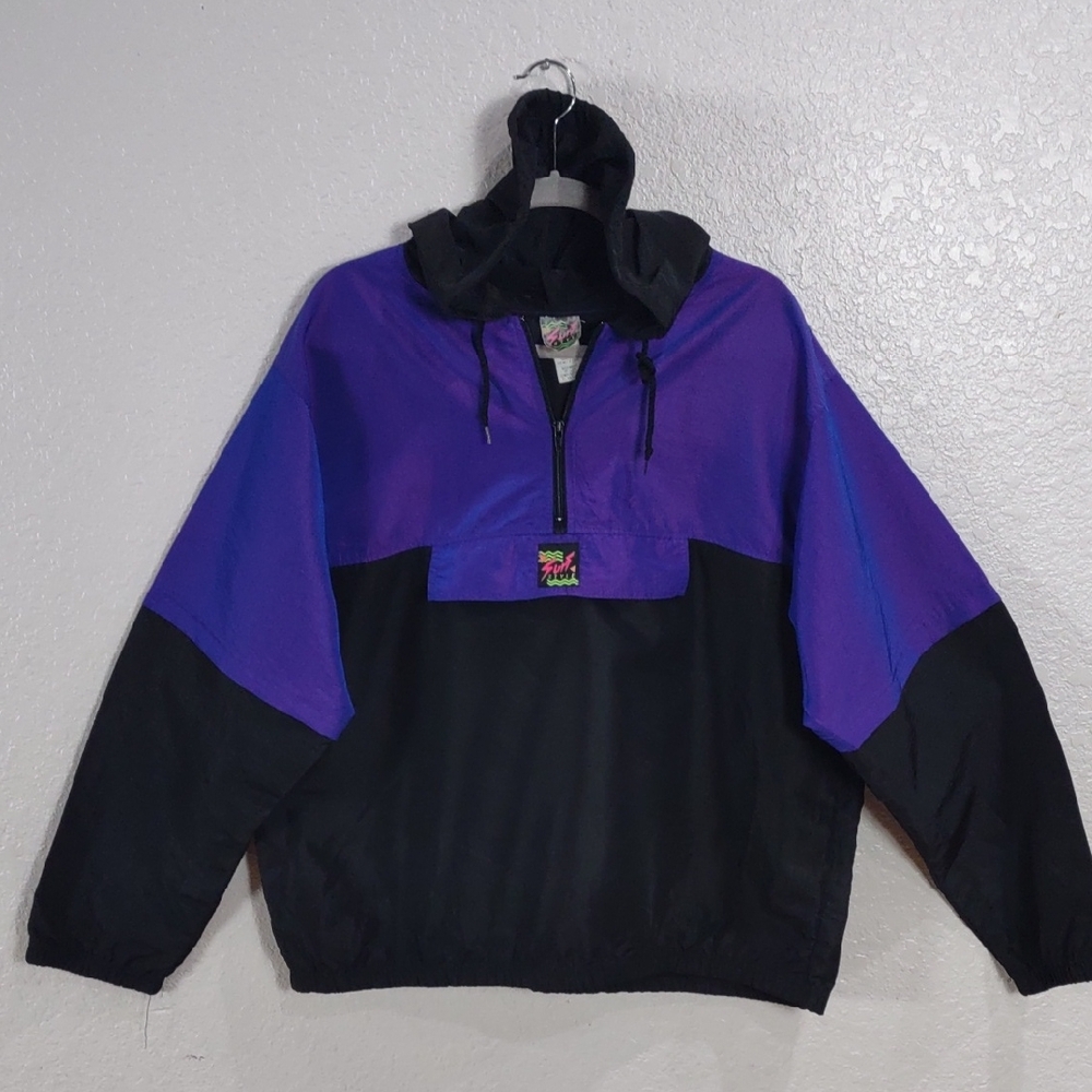 Surf Style,Vintage Purple and Black Windbreaker Jacket - Picture 1 of 17